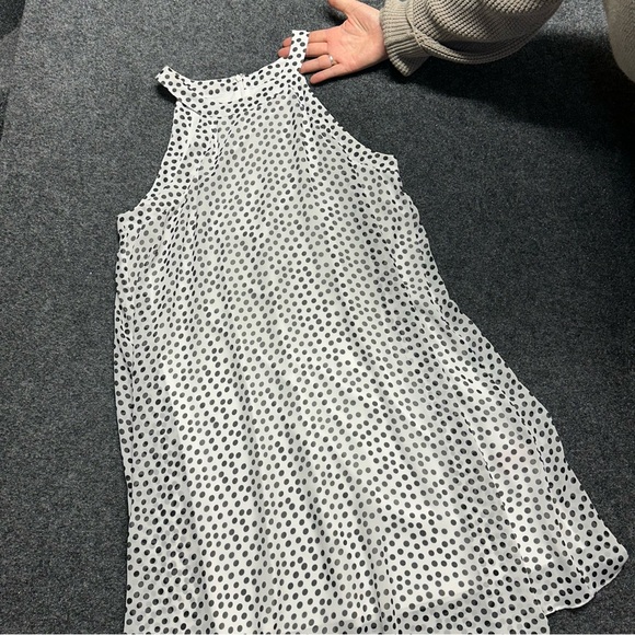 Betsey Johnson Dresses & Skirts - Betsy Johnson Sheer White Polka Dot Halter Swing Dress Sheer Flowy Date 60s